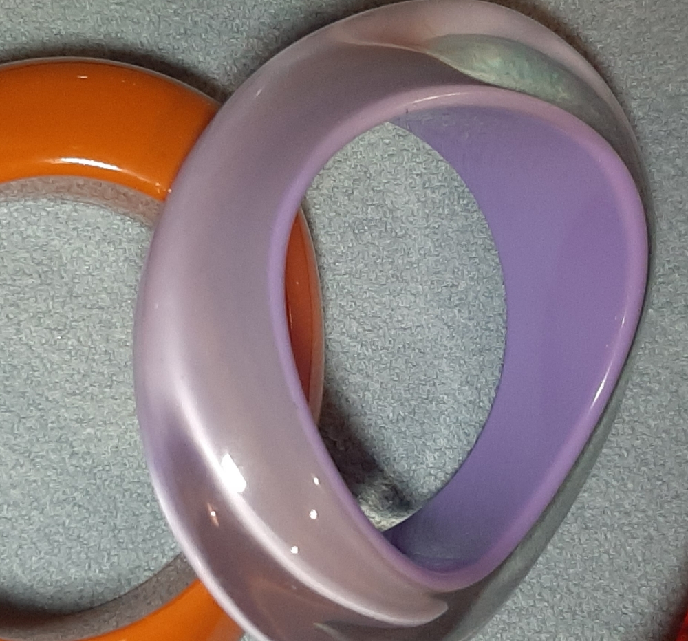 LUCITE | Chunky, Asymmetrical Bangle Bracelets - Picture 9 of 16